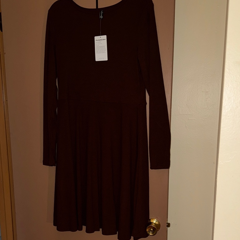 Elegant Brown Midi Dress